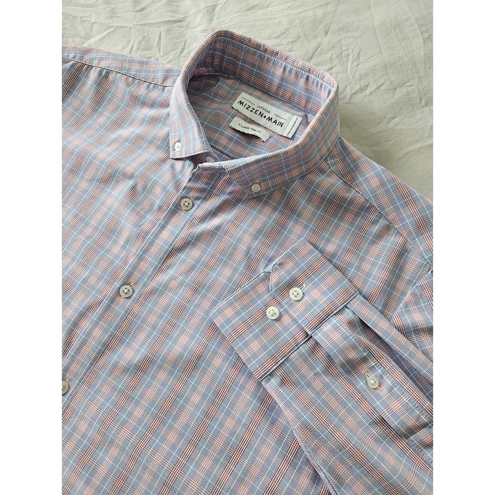 Mizzen+Main Leeward‎ Performance Stretch Men's XL Trim Fit Dress Shirt